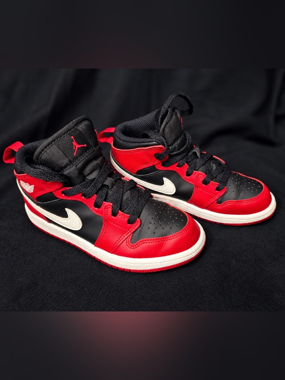 Nike Jordan Kids' Black & Red High-Top Sneakers Size 13C